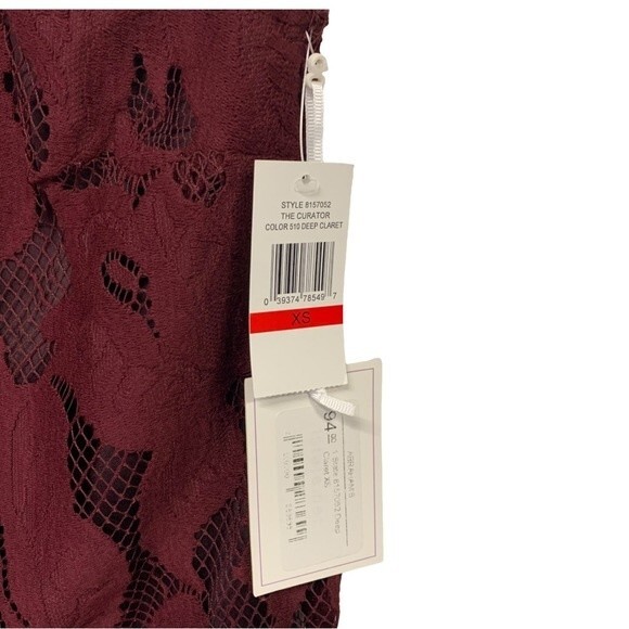 NWT 1.State | The Curator Women’s One Shoulder Lace Deep Claret Top XS - Picture 6 of 7